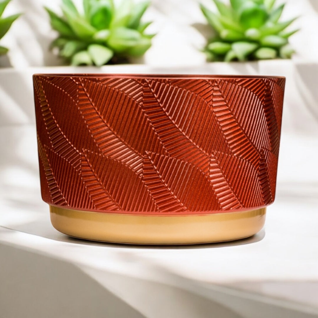 Enutrof NoirGold Geometric Plastic Planter Pot Enutrof Decor