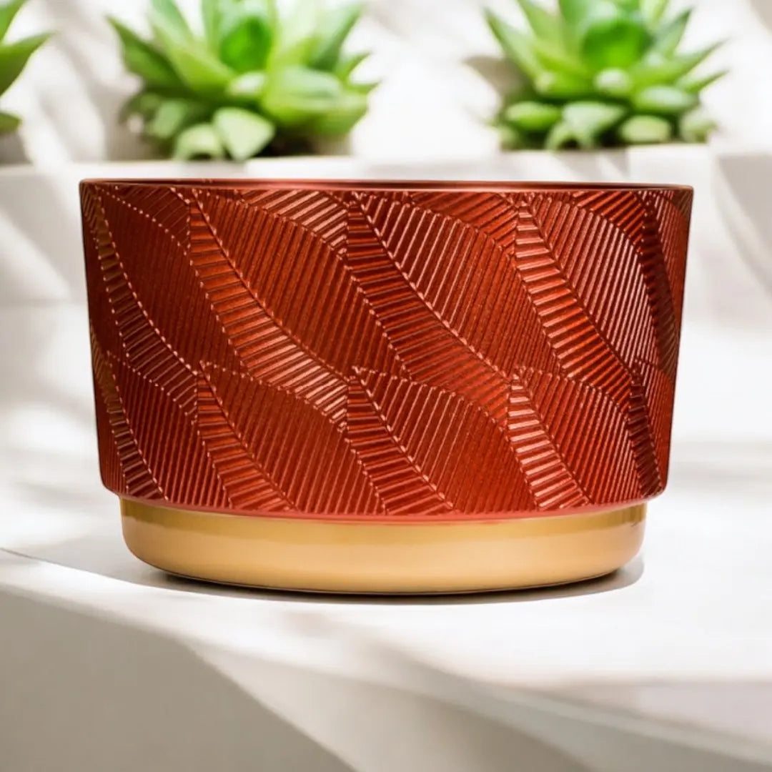 Enutrof NoirGold Geometric Plastic Planter Pot Enutrof Decor