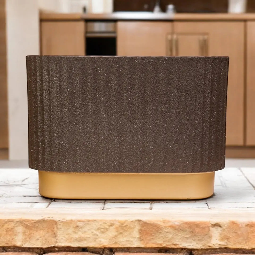 Enutrof Creme Terra Speckled Plastic Planter Pot Enutrof Decor