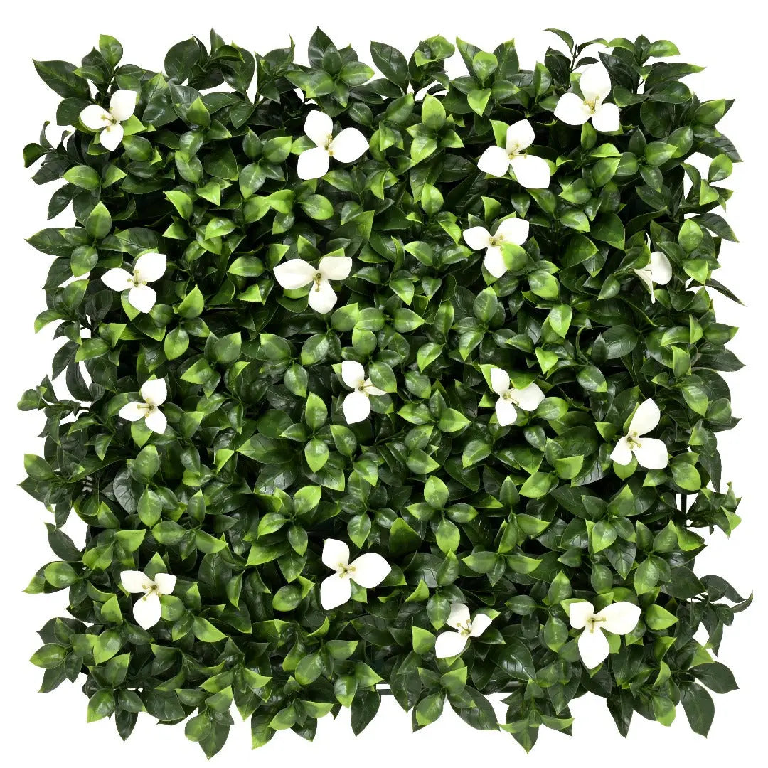 Artificial Green Wall Grass With Pretty White Flowers|| Vertical Wall Garden || Size: 1mtr x 1mtr || No:11/03 My Store