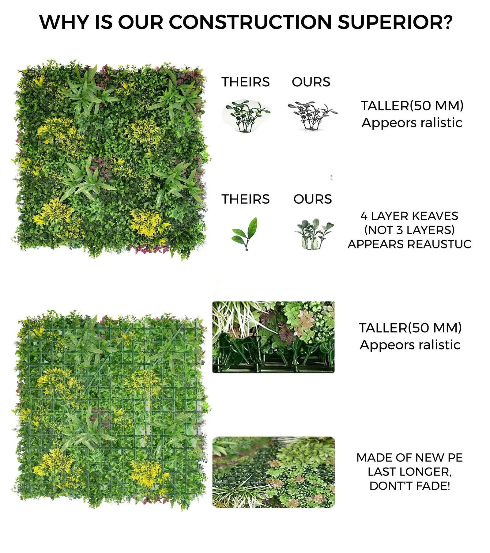 Artificial Vertical Garden With Green Bush || Size: 1mtr X 1mtr || No:11/17 My Store