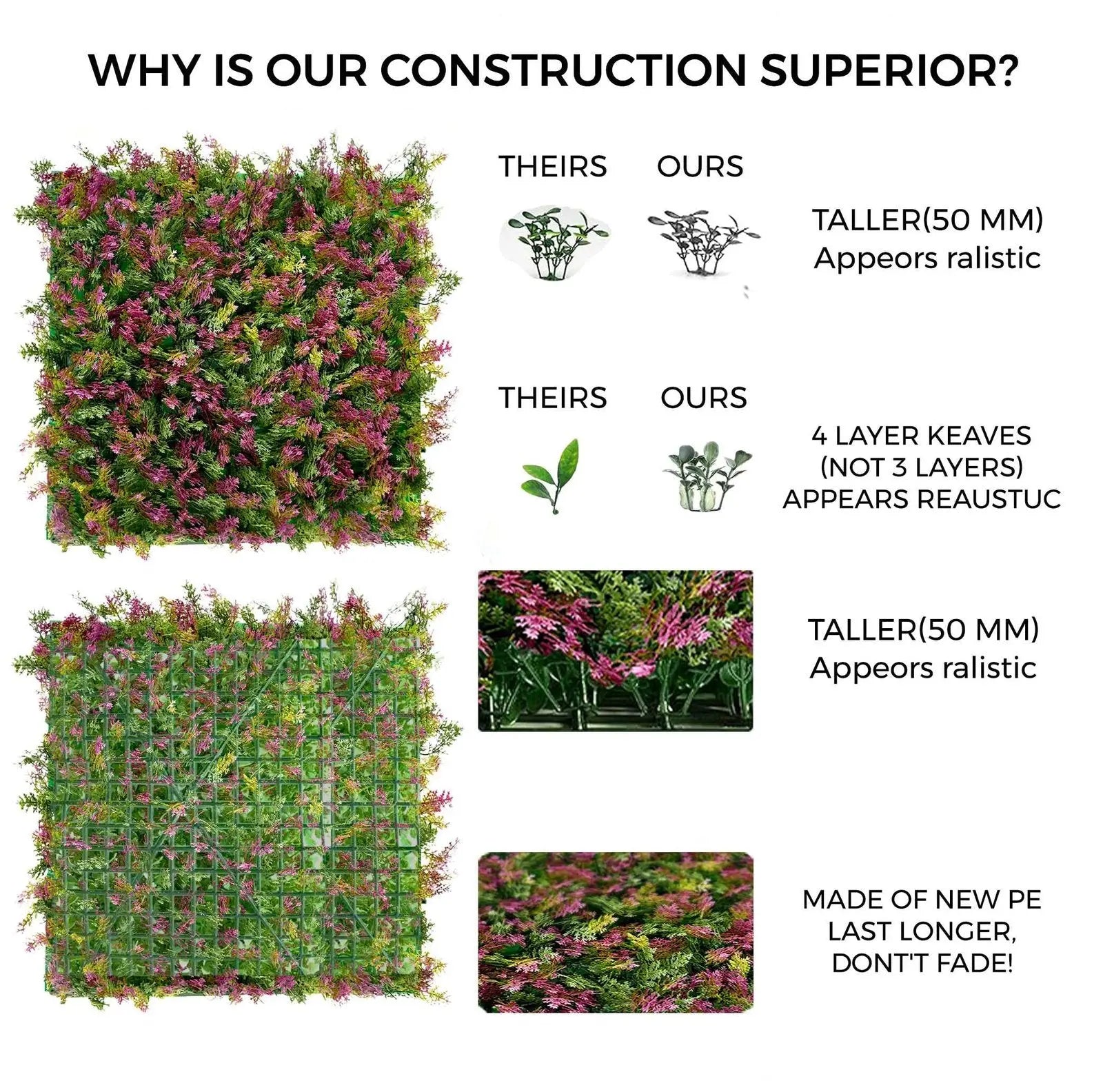 Artificial Vertical Garden Size: 50cm x 50cm || No:55/25 My Store
