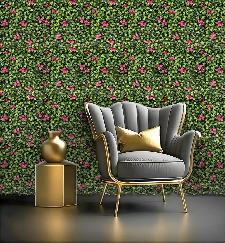 Artificial Wall Grass with flowers Size: 50cm x 50cm Artificial Vertical Garden || No:55/12 My Store