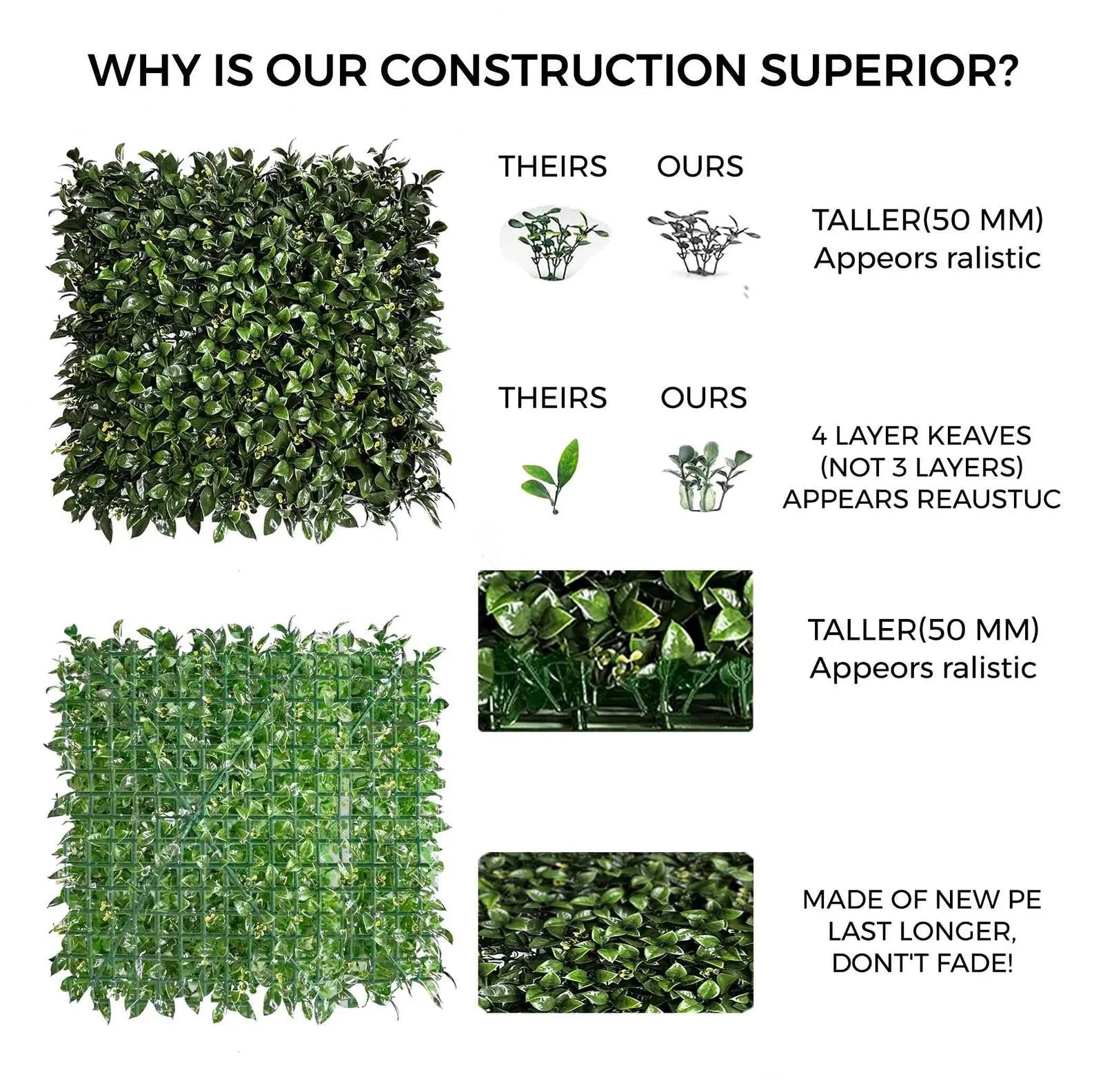 Artificial Vertical Garden Size: 50cm x 50cm || No:55/16 My Store