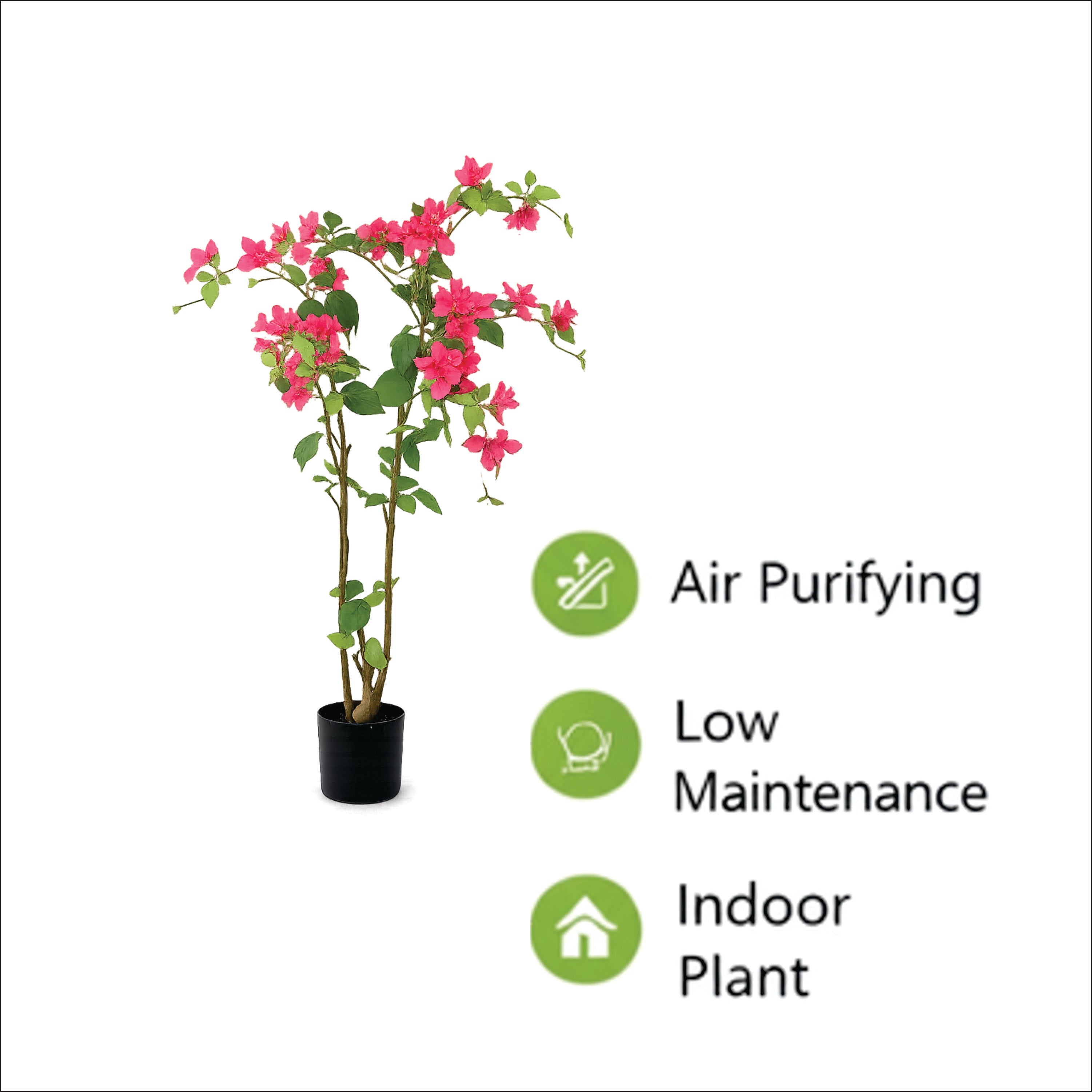 ENUTROF Artificial Pink Bougainvillea Plant – 120cm Fake Flowering Tree for Home & Event Decor ENUTROF