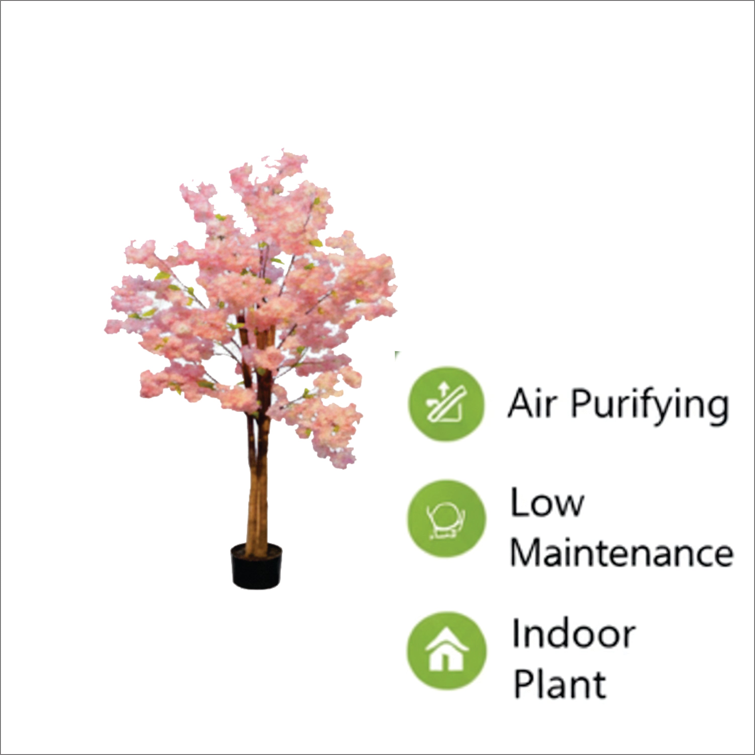 ENUTROF Artificial Pink Cherry Blossom Tree – 150cm Fluffy Fake Flowering Plant for Bridal Decor ENUTROF