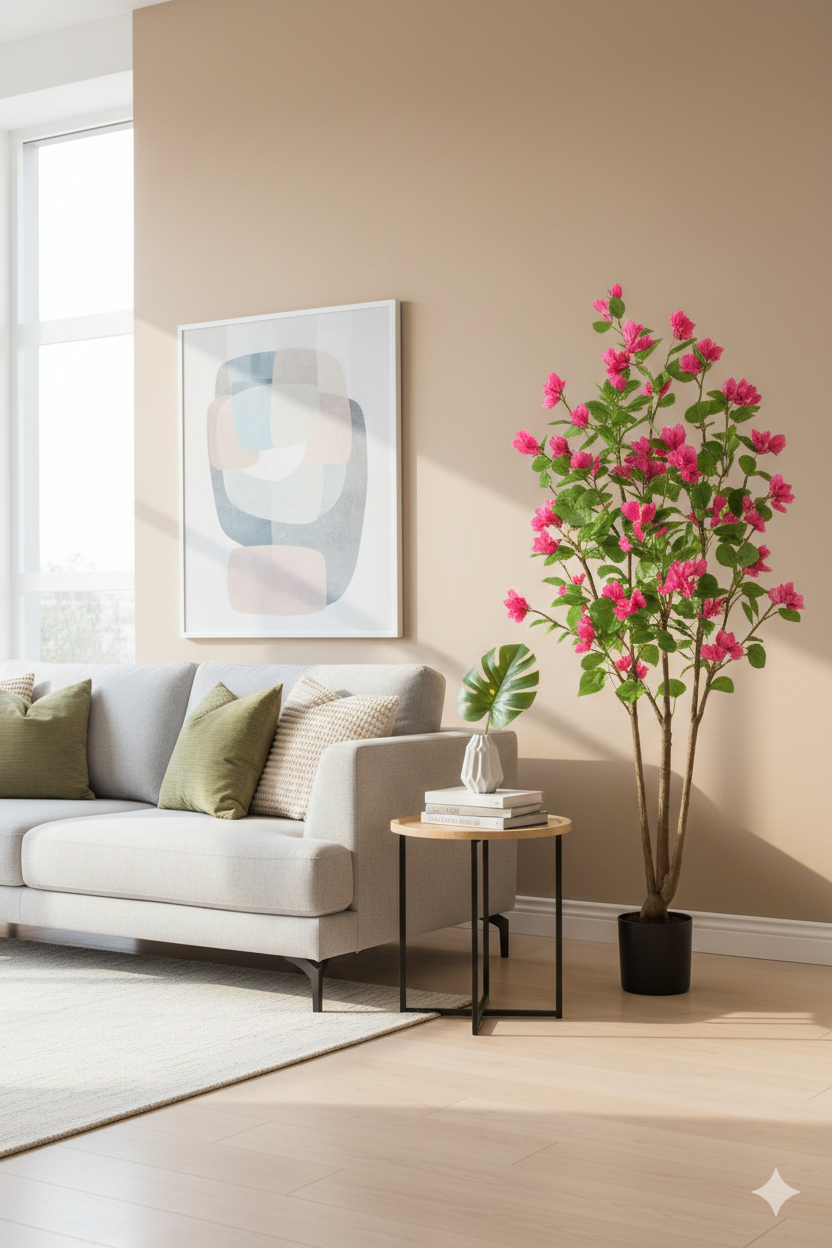 ENUTROF Artificial Pink Bougainvillea Tree – 150cm Lush Fake Flowering Plant for Home & Events ENUTROF