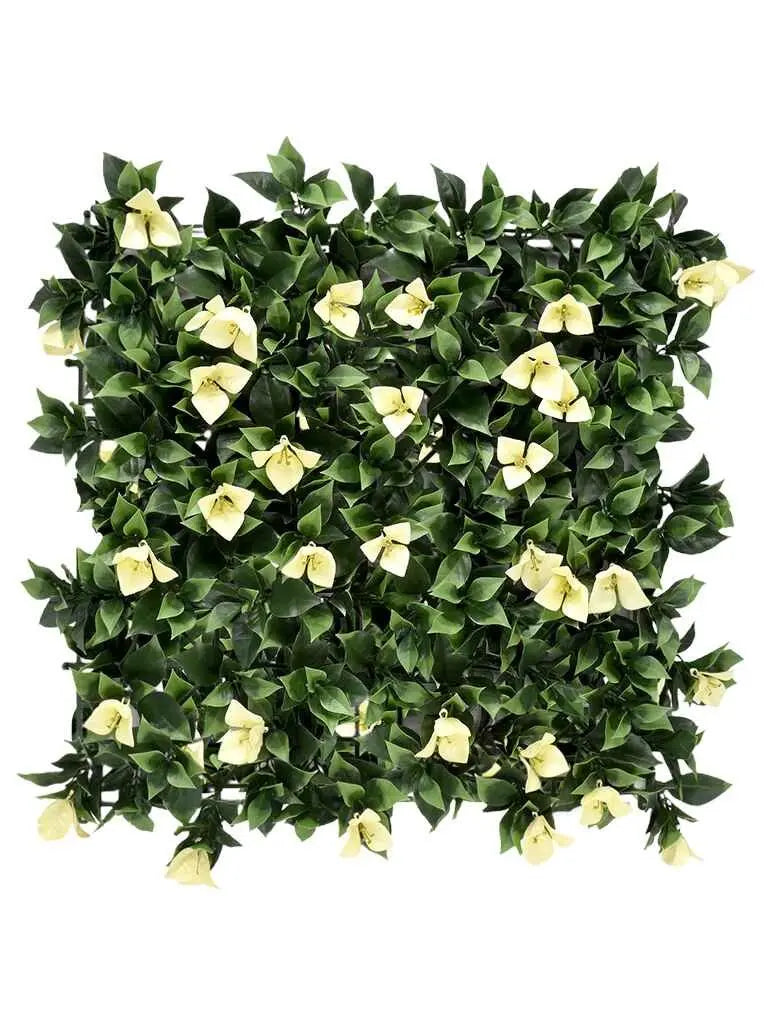 Artificial Indoor Vertical Wall Garden With White Flowers Size: 50cm x 50cm || No:55/22 My Store