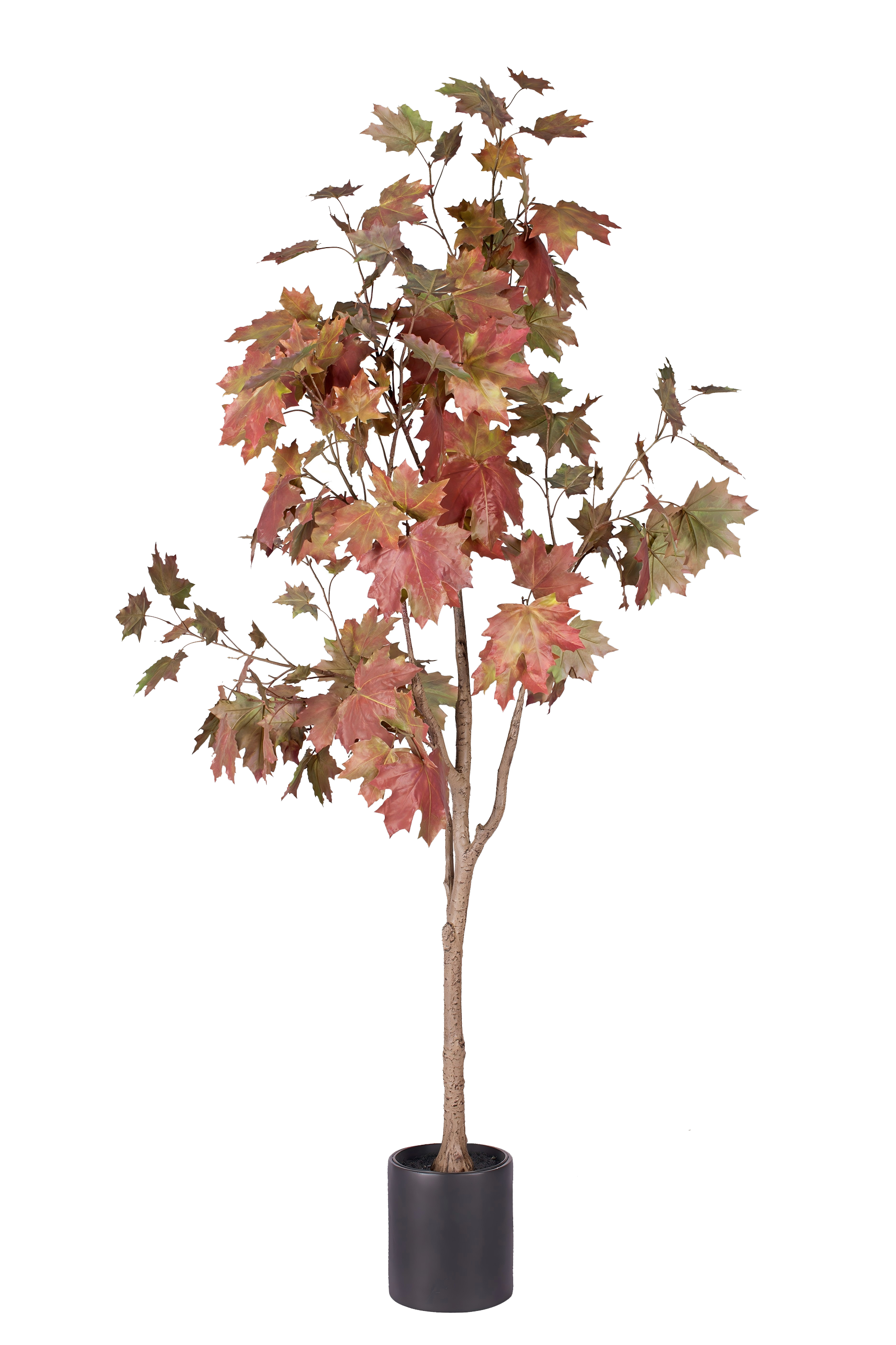 ENUTROF Artificial Autumn Maple Tree – 150cm Dramatic Red-Orange Fake Plant for Home Decor ENUTROF