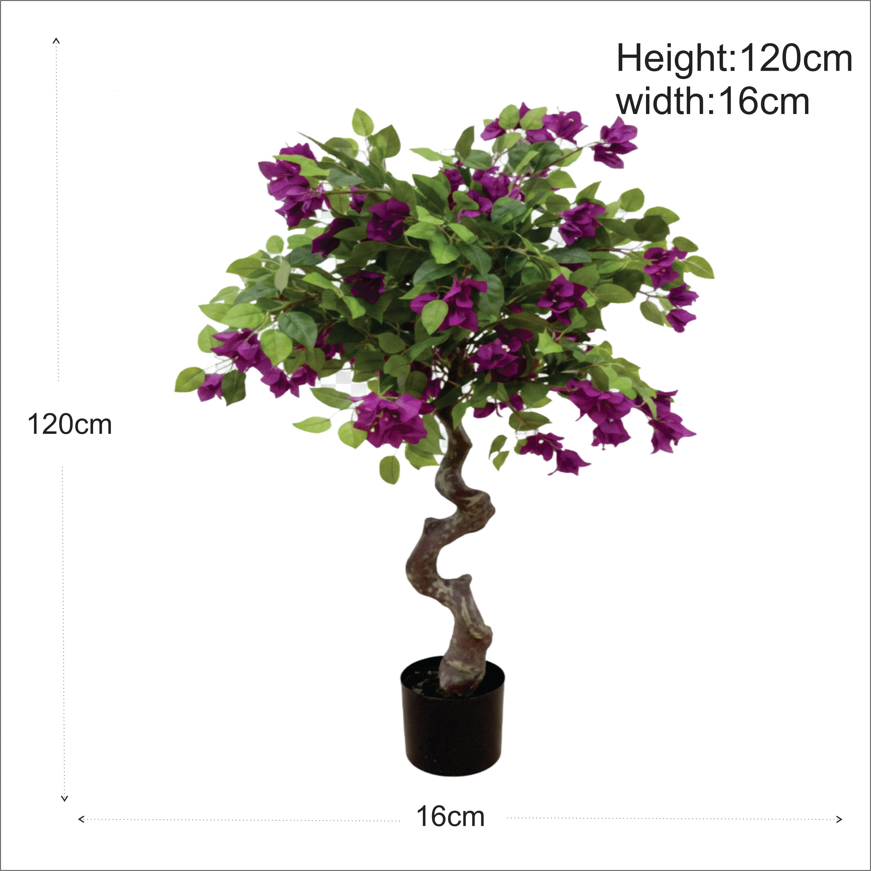 ENUTROF Artificial Purple Bougainvillea Bonsai Tree – 120cm Fake Flowering Plant for Home Decor ENUTROF