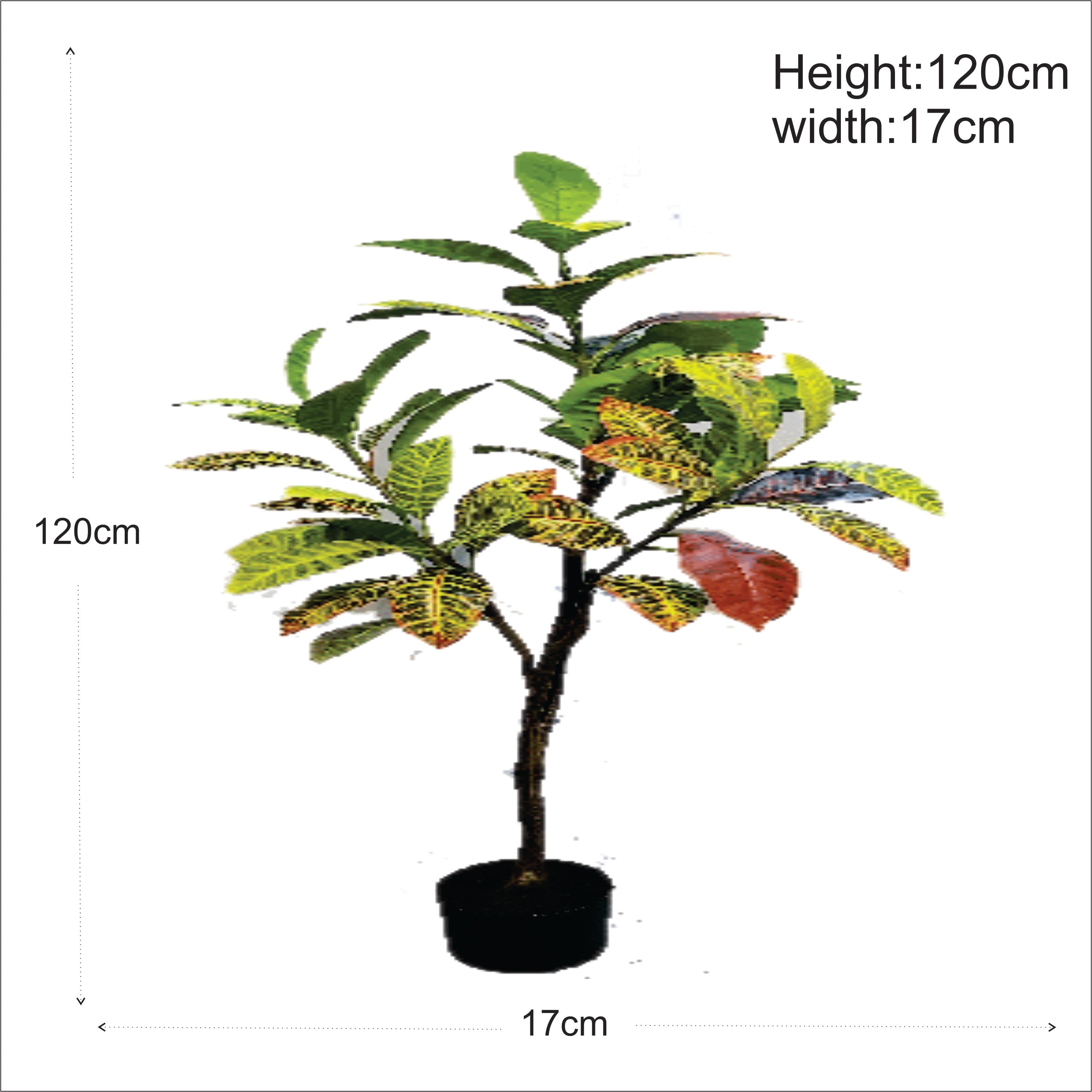ENUTROF Artificial Croton Plant – 120cm Vibrant Multicolour Fake Plant for Home Decor ENUTROF