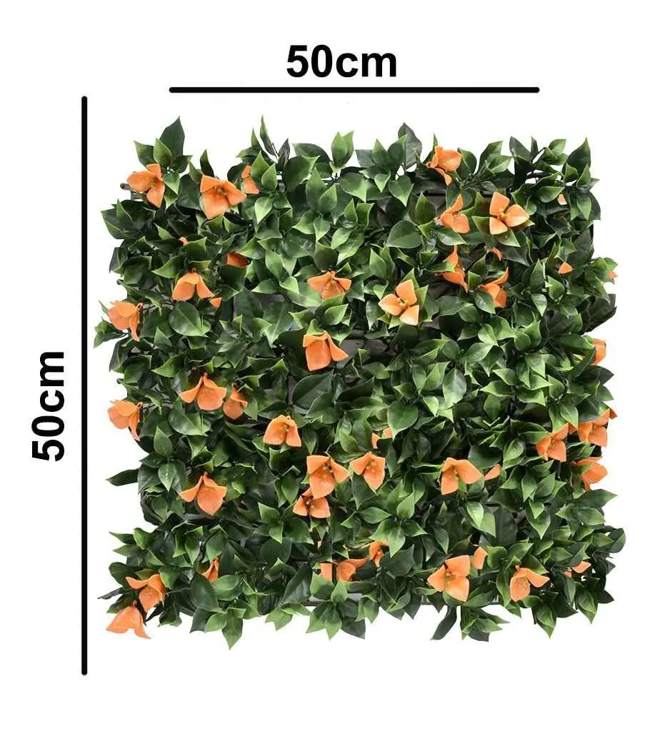 Artificial Vertical Wall Garden With Yellow Flowers Size: 50cm x 50cm || No:55/23 My Store