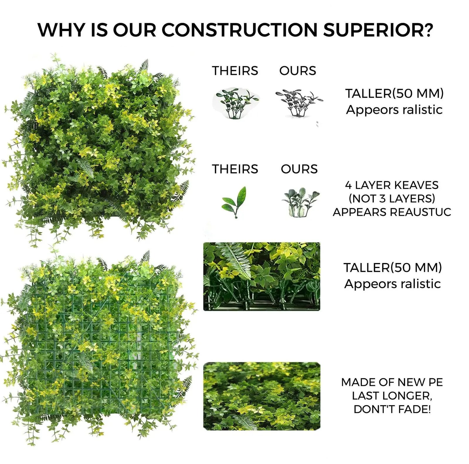 Artificial Vertical Garden Size: 50cm x 50cm || No:55/28 My Store