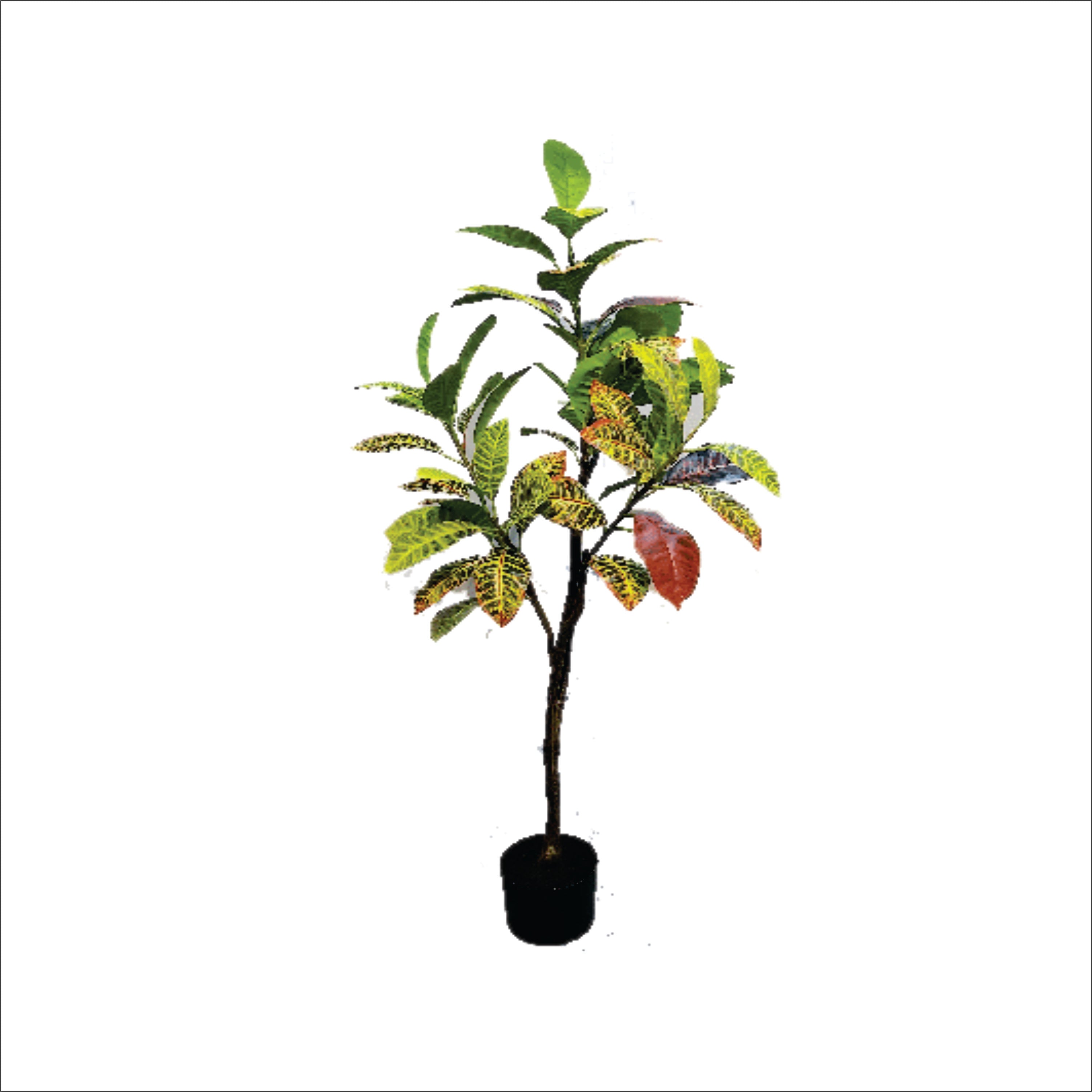 ENUTROF Artificial Croton Plant – 120cm Vibrant Multicolour Fake Plant for Home Decor ENUTROF