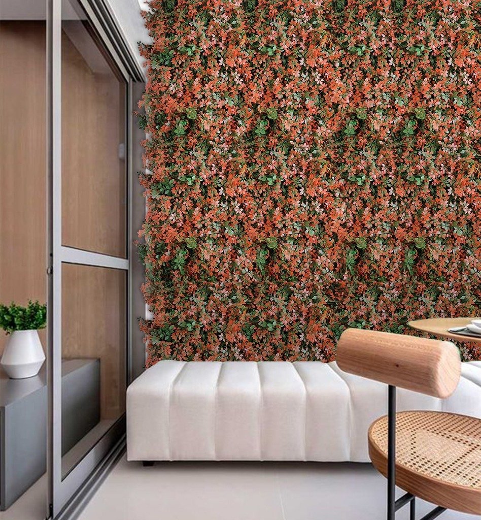 Cosmos Tangerine Artificial Grass For Wall || Vertical garden for Wall || Size:40cm x 60cm || 46/15