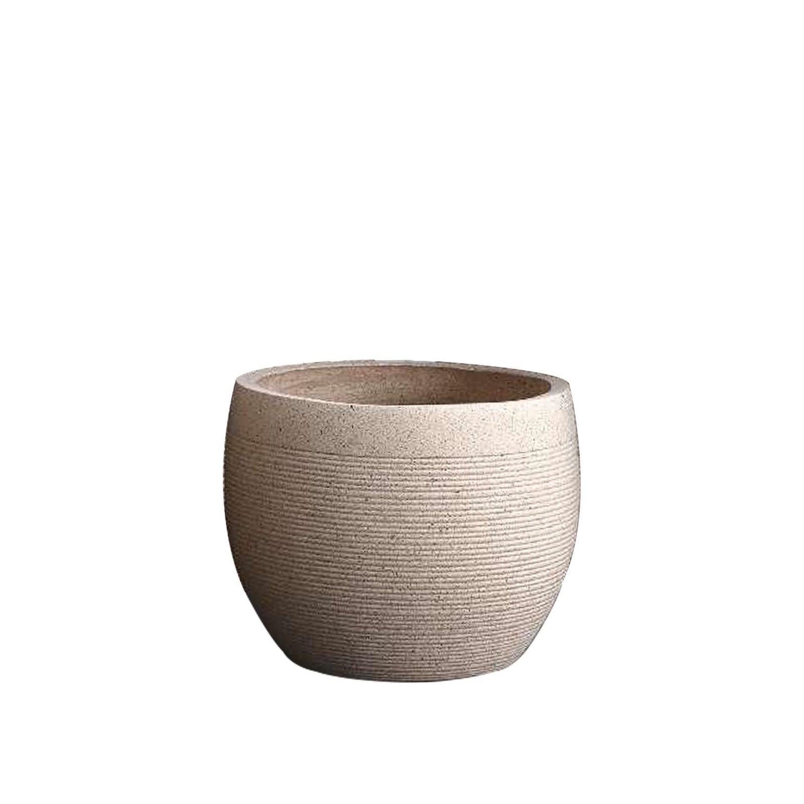 Cream Fiber Pot With Line