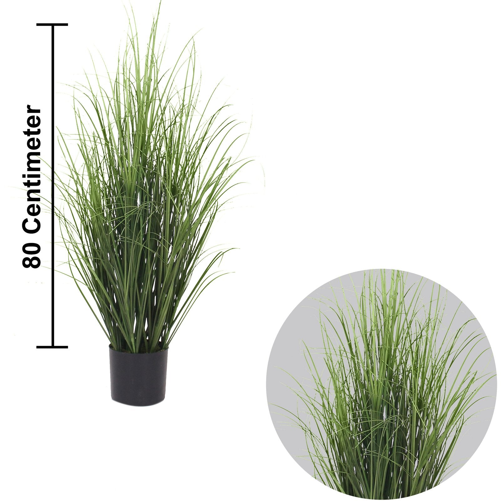 Onion grass Artificial plant With Basic White Pot || Size:80 CM Height