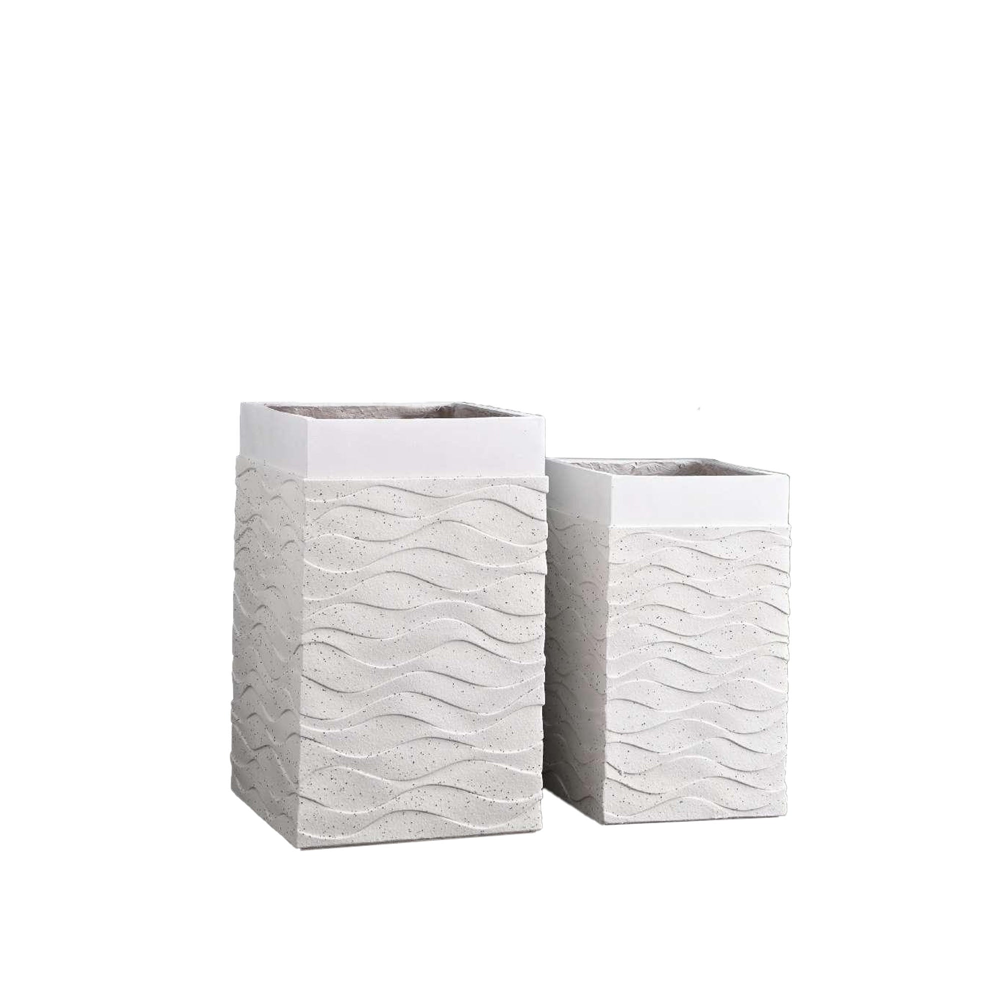 Enutrof Wave Square Textured Planter Enutrof Decor