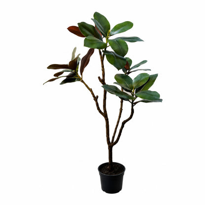 ENUTROF Artificial Rubber Tree Dark Leaf – 120cm Ficus Elastica Fake Plant for Modern Decor ENUTROF