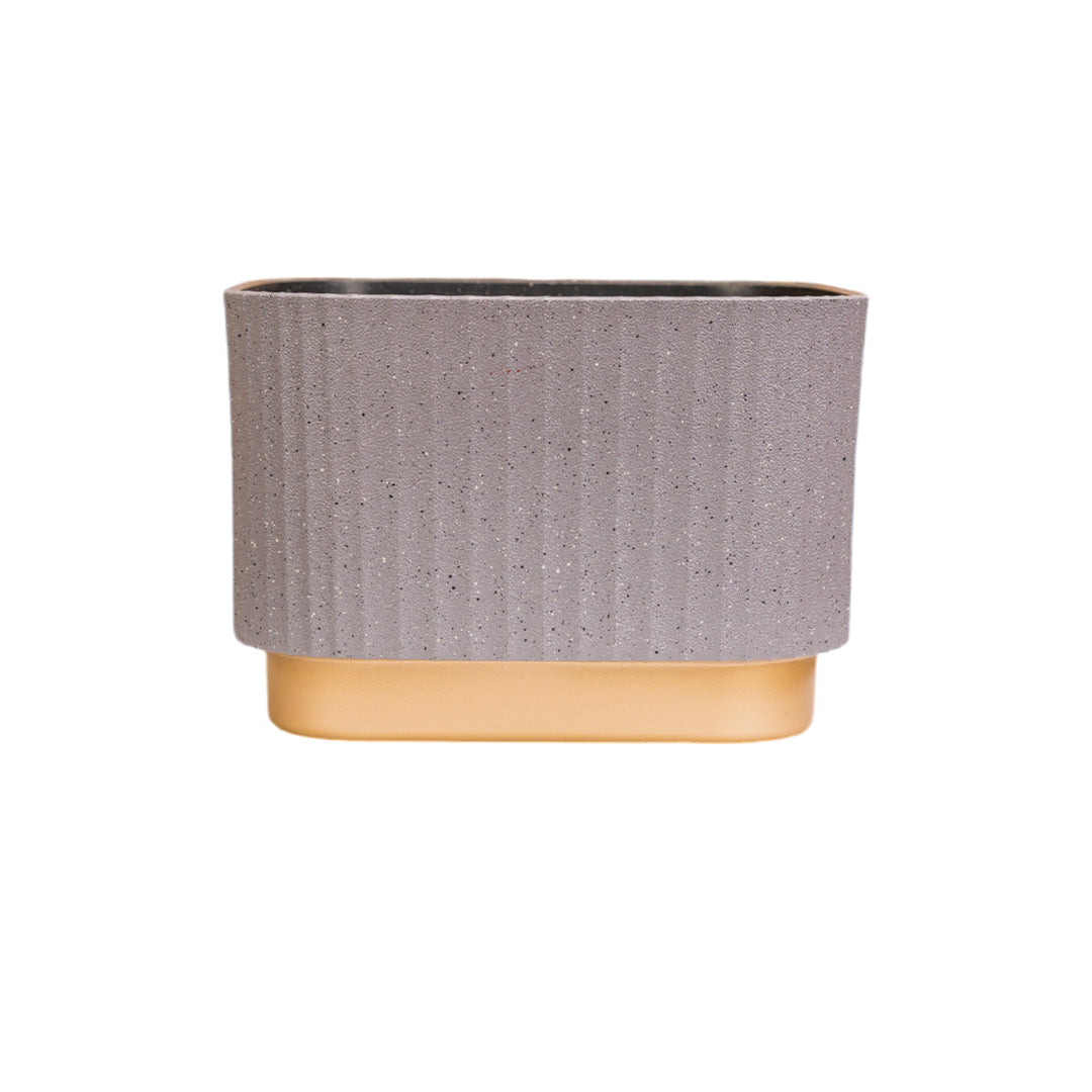 Enutrof Creme Terra Speckled Plastic Planter Pot Enutrof Decor