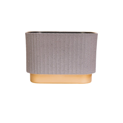 Enutrof Creme Terra Speckled Plastic Planter Pot Enutrof Decor