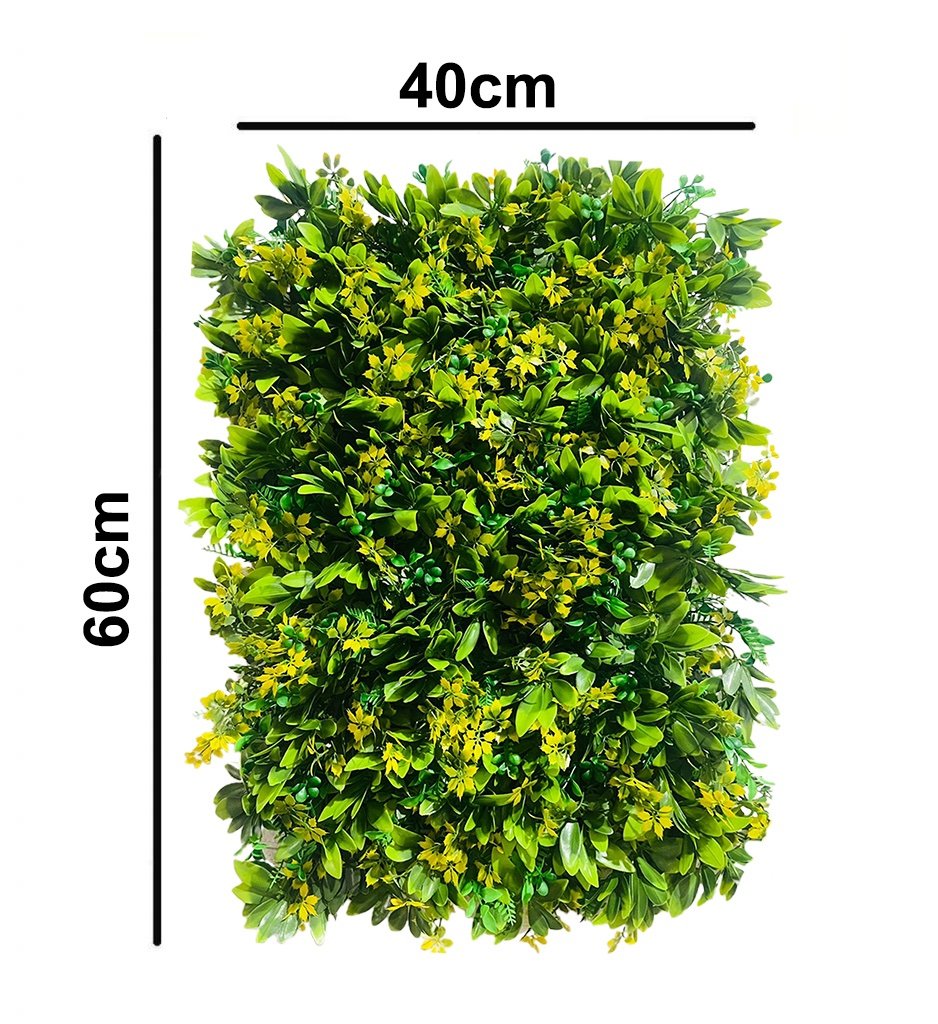 Artificial Wall Grass yellow Ixora Azalea (40×60 cm)