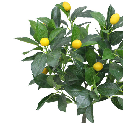 Lemon tree Artificial Plants With Basic White Pot ||70cm Height