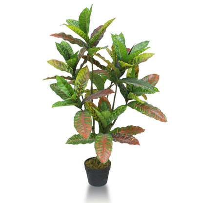 Codiaeum Artificial Plants With Basic White Pot ||100cm Height