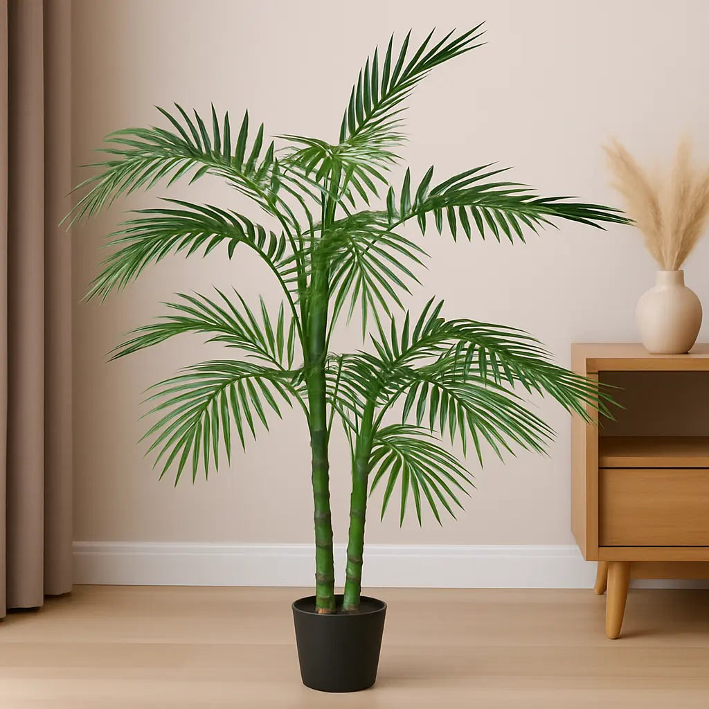 finger palm plant Finger Palm Artificial Plant (80 cm) with White Pot