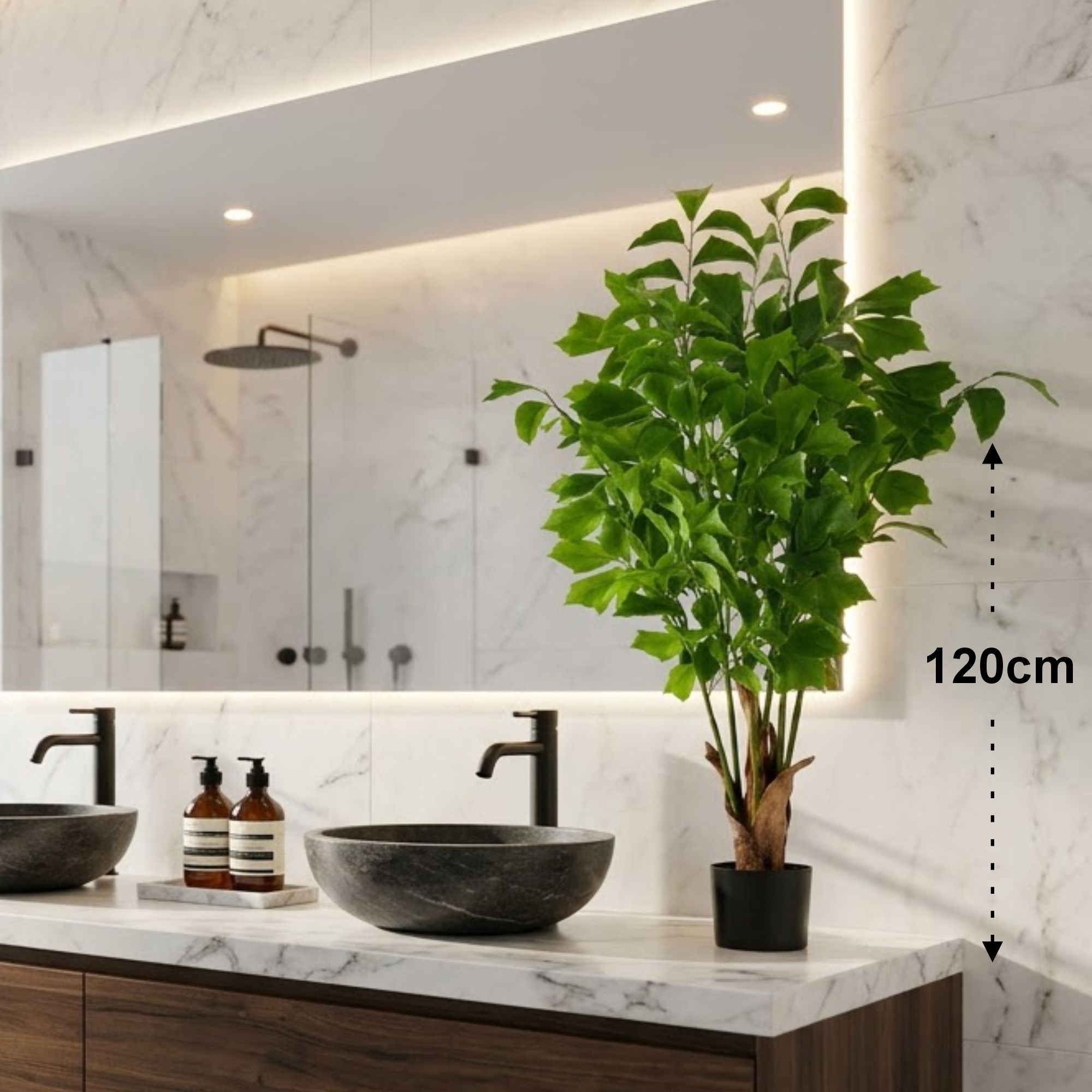 ENUTROF Artificial Ginkgo Maidenhair Tree – 120cm Unique Fan-Leaf Plant for Home Decor ENUTROF