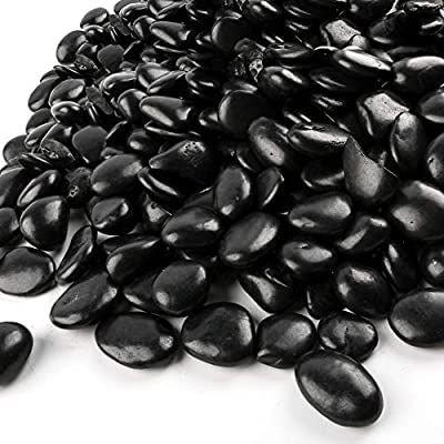 Black Polished Pebbles | Premium Glossy Decorative Stones (per kgs) Enutrof Decor