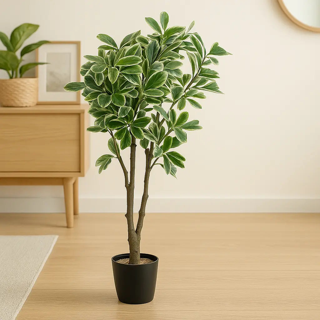 Artificial  Umbrella Plant with White Pot (100 cm Height) Enutrof Decor