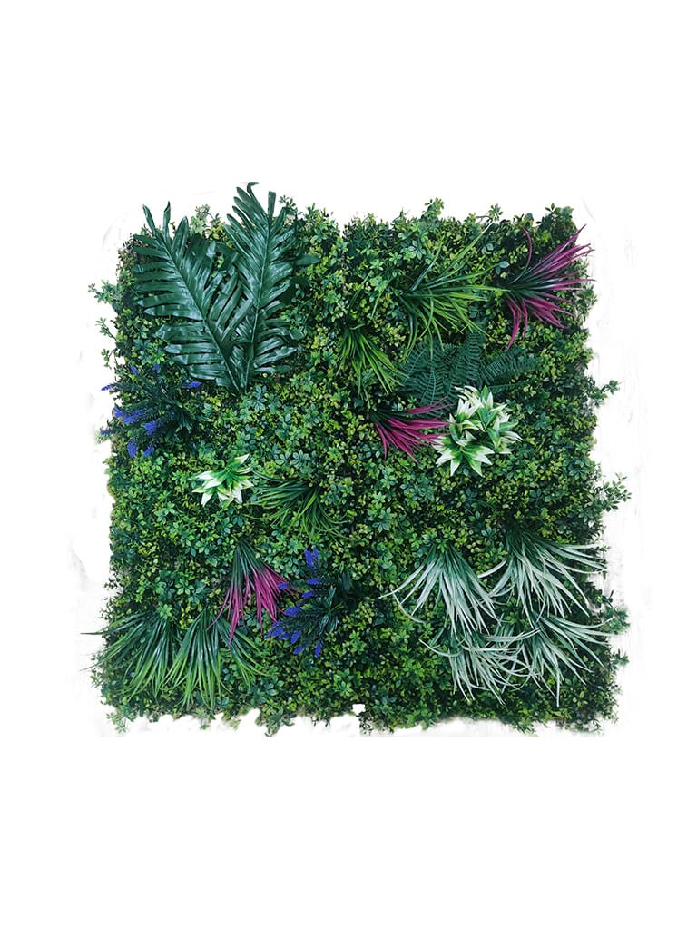 Artificial Green Wall With Blooming Ferns|| Vertical Garden For Wall || Size:1mtr x 1mtr || No:11/02