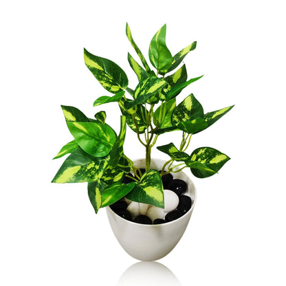 Element Artificial Plant With Basic Pot (Pack of 3) || Size:38 Cm|| Color: Green