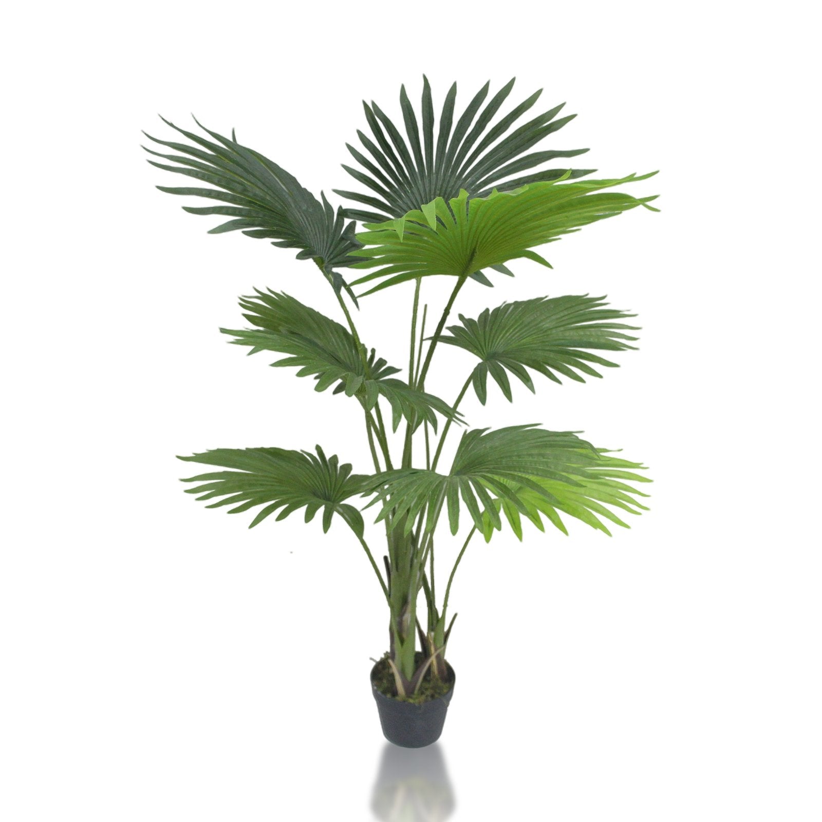 Fan Palm Artificial Plants With Basic White Pot ||120cm Height