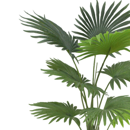 Fan Palm Artificial Plants With Basic White Pot ||120cm Height