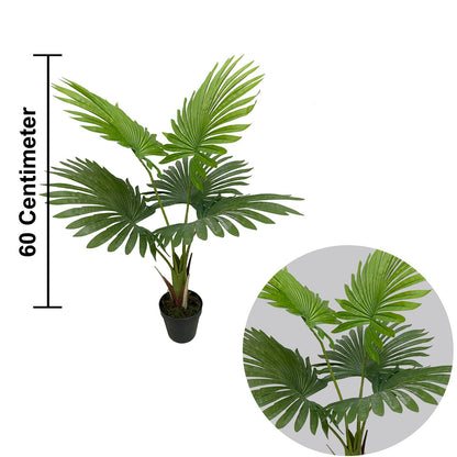 Umbrella Plant Artificial With Basic White Pot || 60cm Height