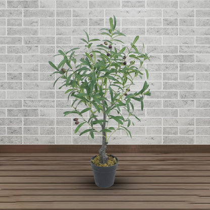 Olive Artificial Plants With Basic White Pot ||85cm Height