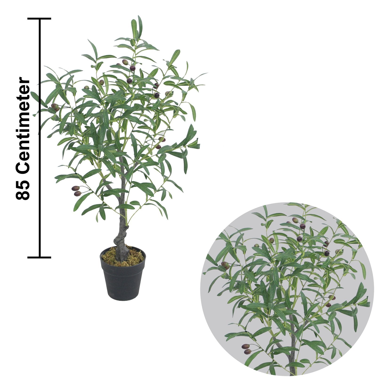 Olive Artificial Plants With Basic White Pot ||85cm Height