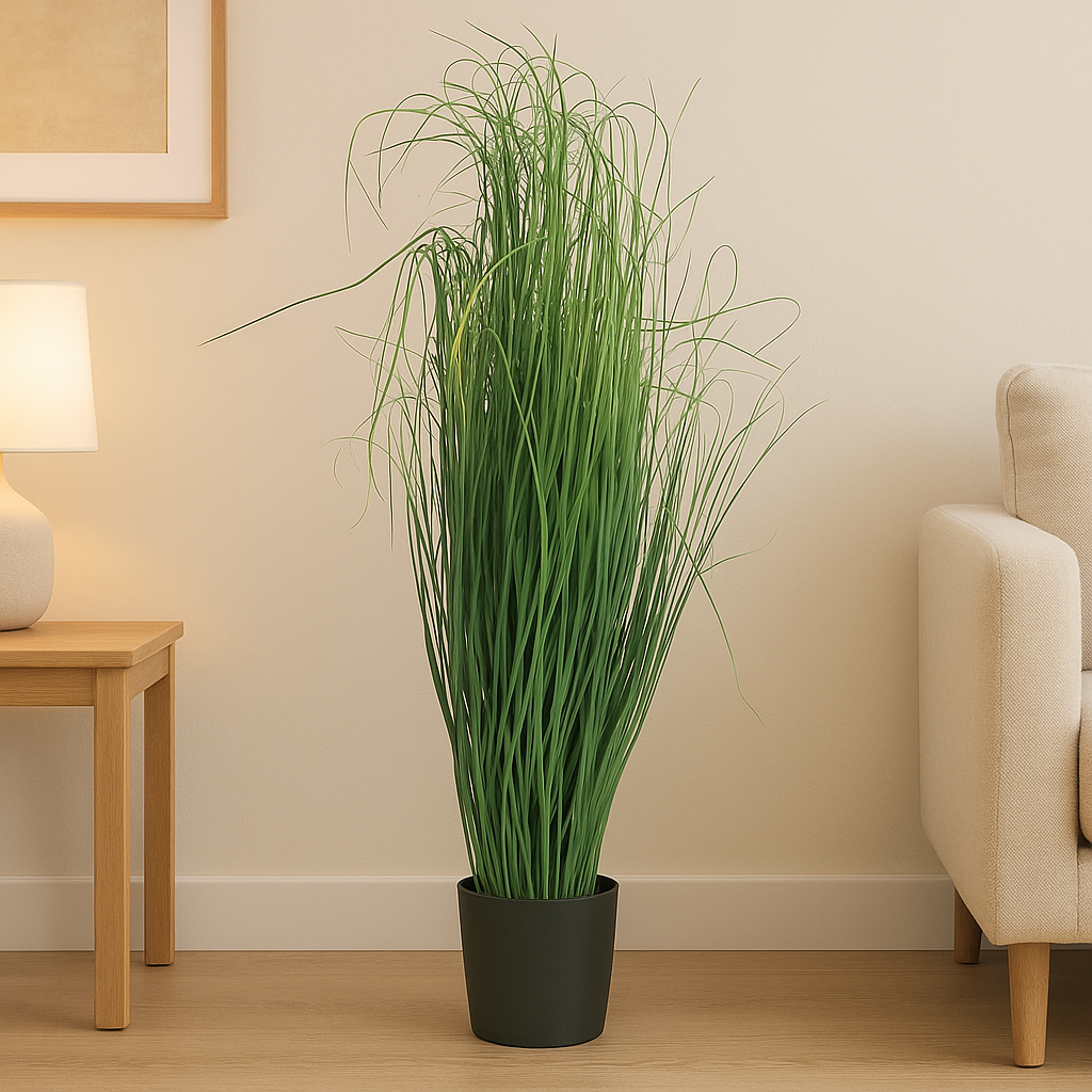 Onion Grass Artificial Plant with Pot | 80 cm Height Enutrof Decor