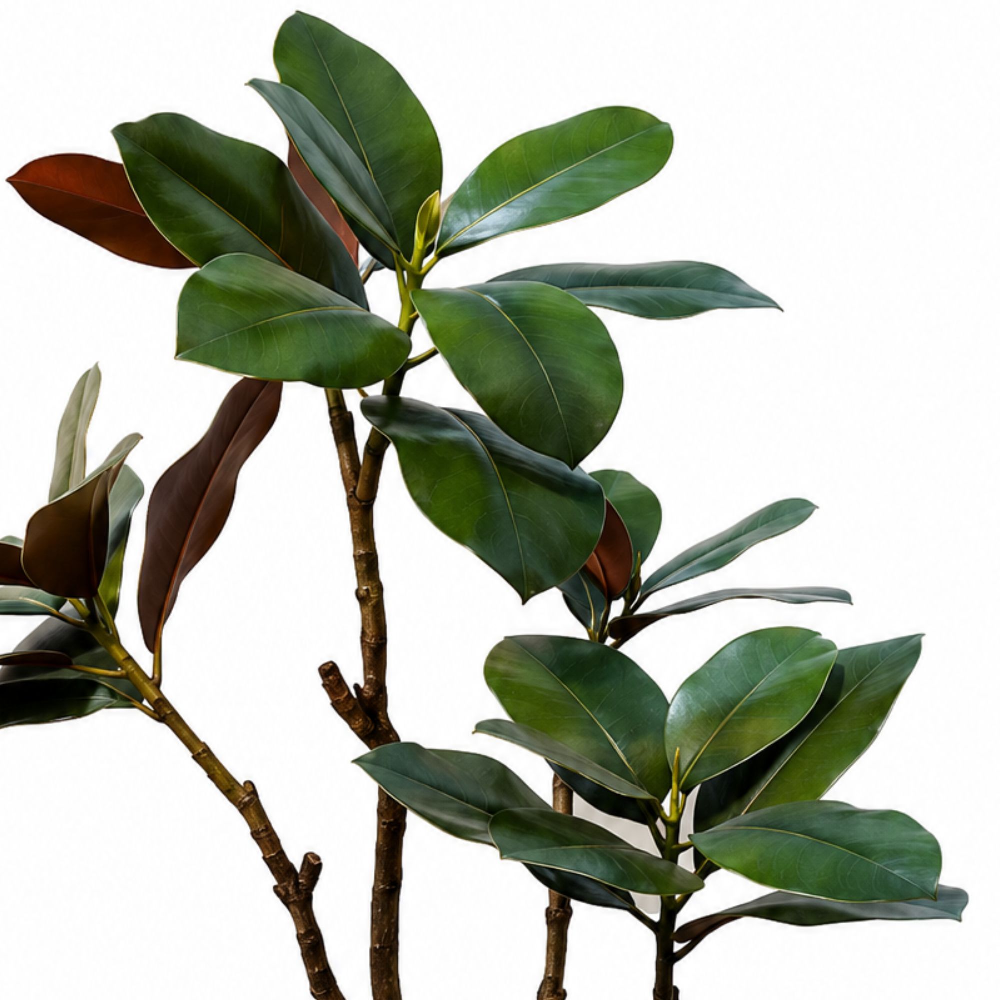 ENUTROF Artificial Rubber Tree Dark Leaf – 120cm Ficus Elastica Fake Plant for Modern Decor ENUTROF