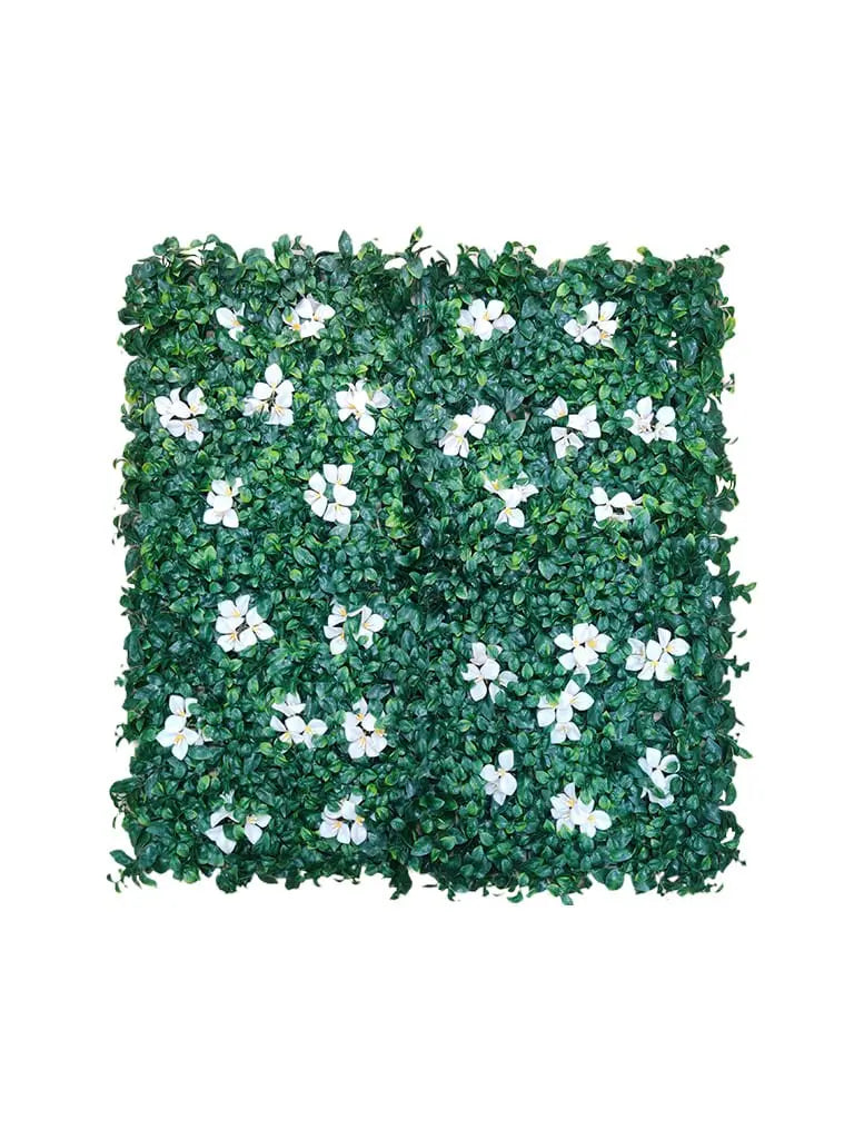 Artificial Green Wall Grass With Pretty White Flowers|| Vertical Wall Garden || Size: 1mtr x 1mtr || No:11/03 My Store