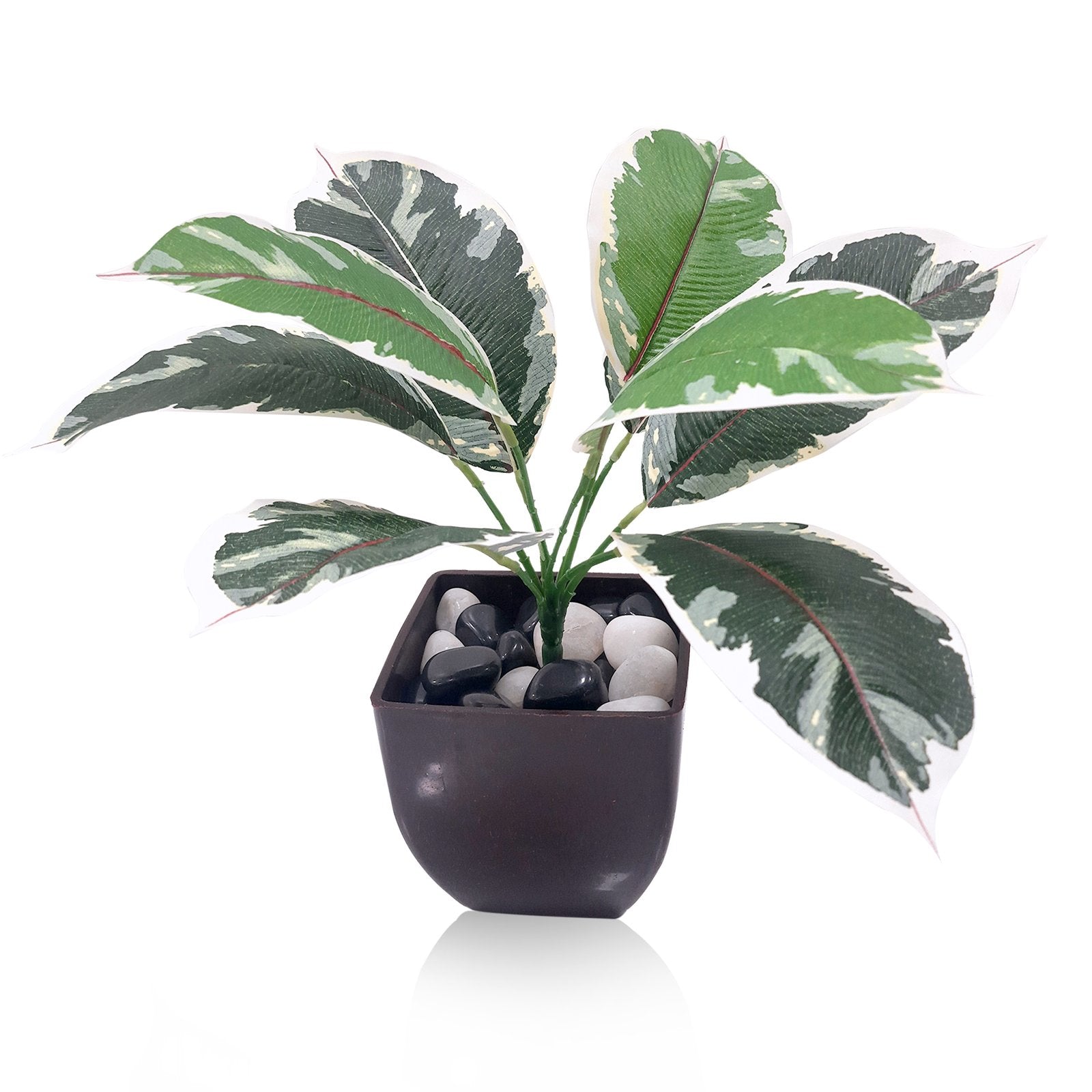 Petalshue Plant Real Touch Artificial With Basic Pot (Pack of 3) || Size:32 Cm|| Color: Green