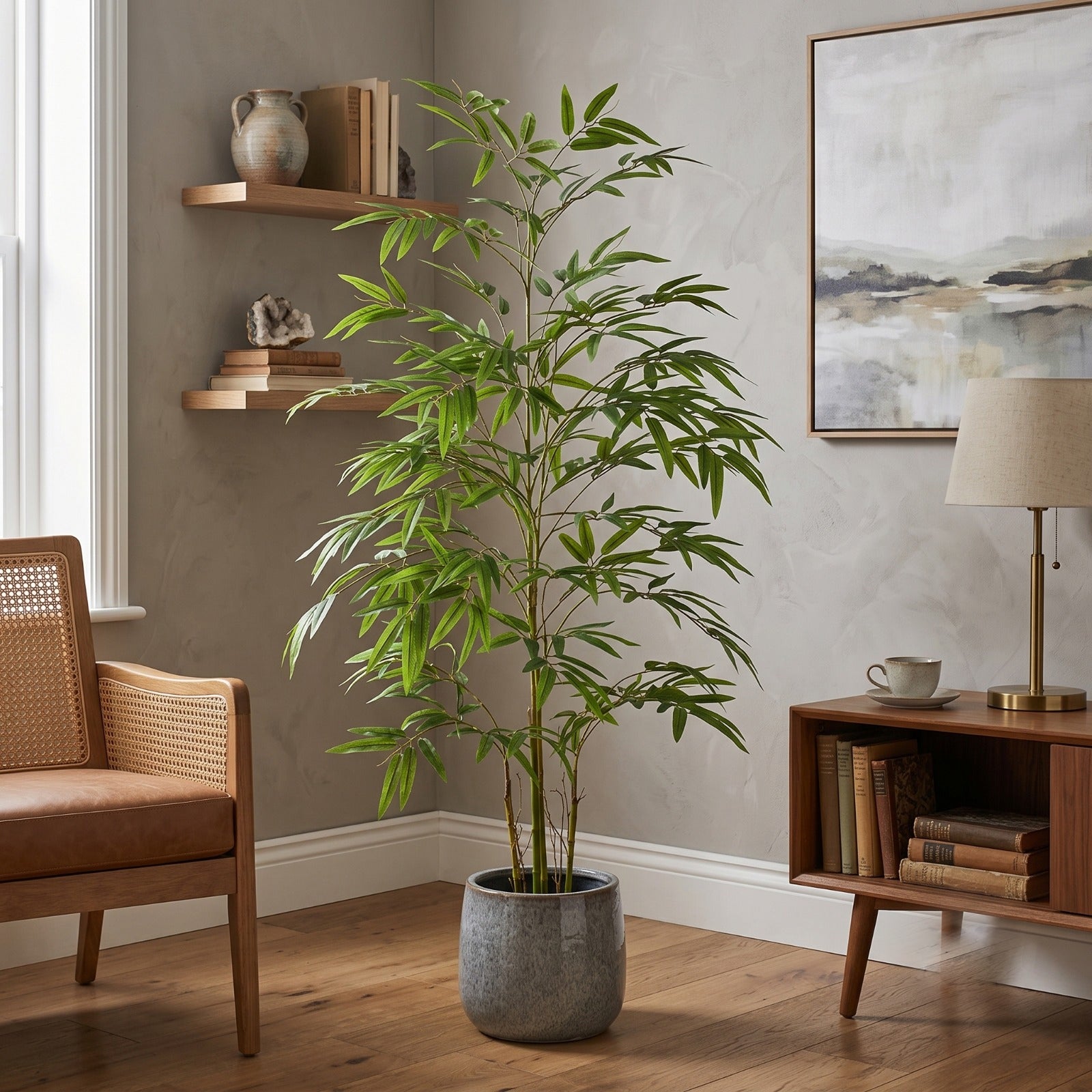 4.7 ft Artificial Bamboo Tree | Realistic Indoor Plant Decor Enutrof Decor