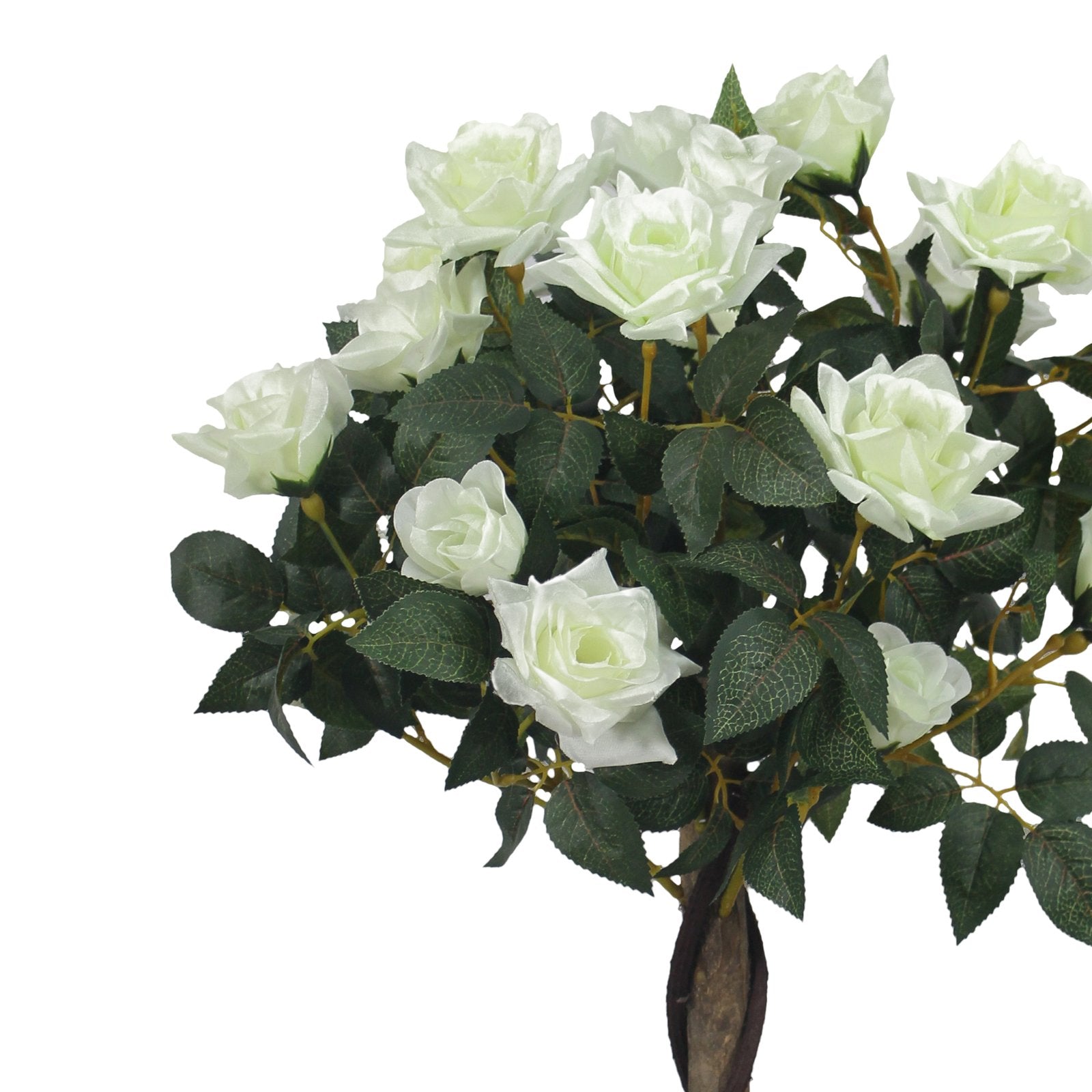 White Rose Artificial Plant With Basic White Pot || 90cm Height