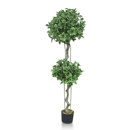 Lorbeer Artificial Tall Plant With Basic White Pot