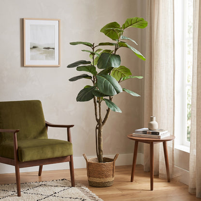 ENUTROF Artificial Fiddle Leaf Fig Ficus Lyrata – 155cm Premium Fake Plant for Designer Home Decor ENUTROF