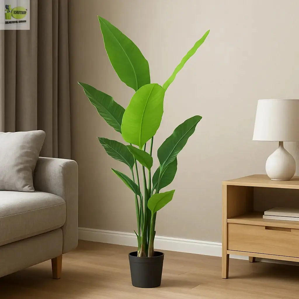 5 ft artificial banana tree in decorative pot for home and office decor