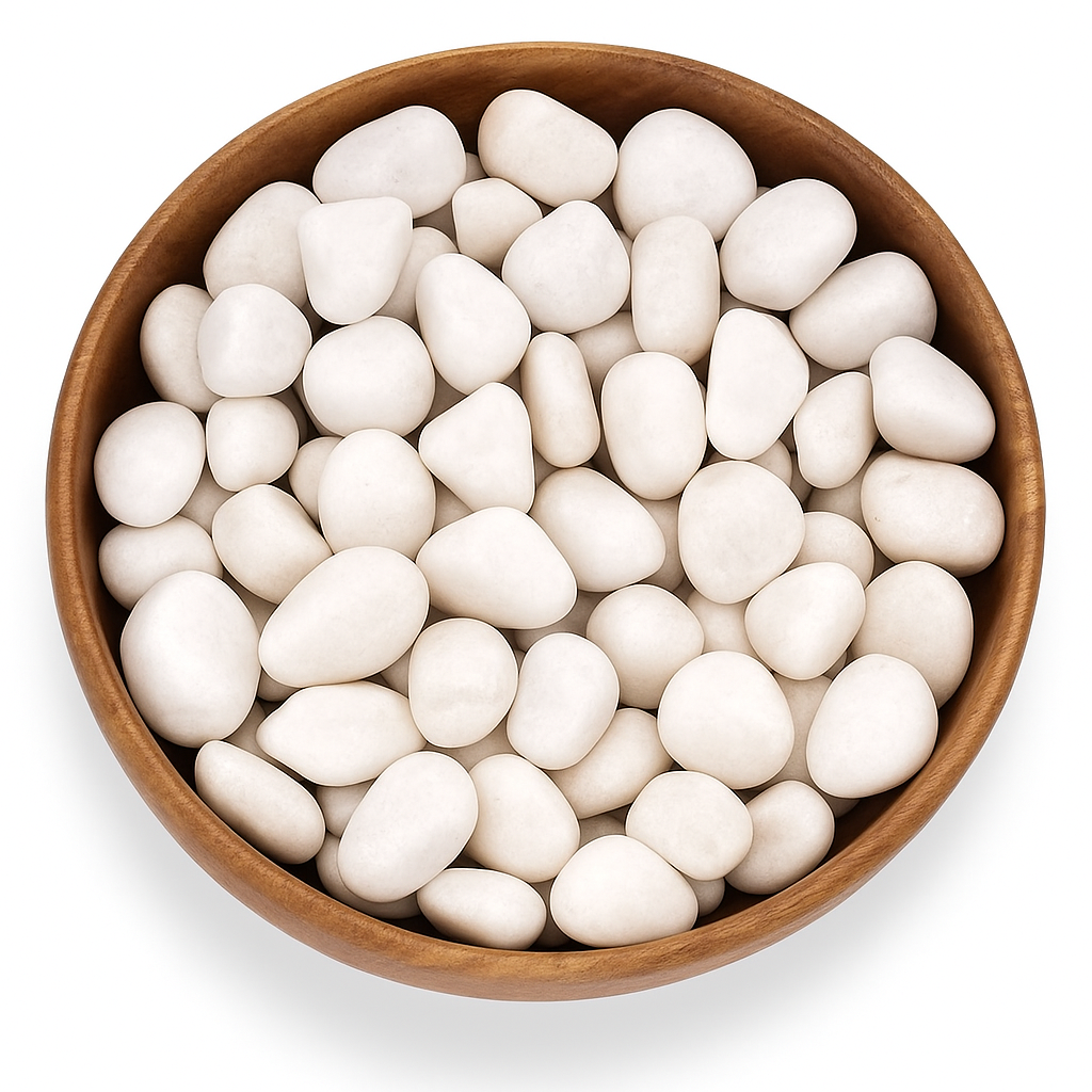 White Polished Pebbles (20–30mm) | Premium Decorative Stones for Home & Garden(Per kgs) Enutrof Decor