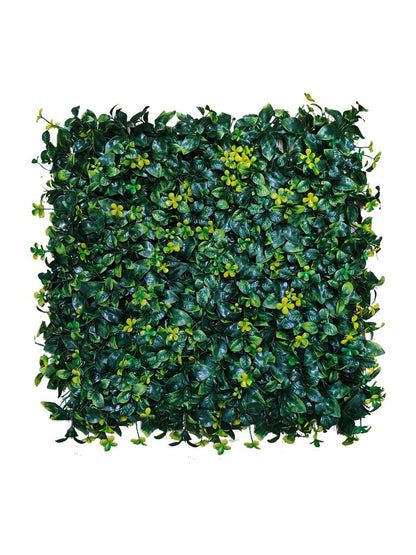 Artificial Green Wall Grass With Yellow Flowers || Vertical garden Wall || Size: 50cm x 50cm || No: 55/05